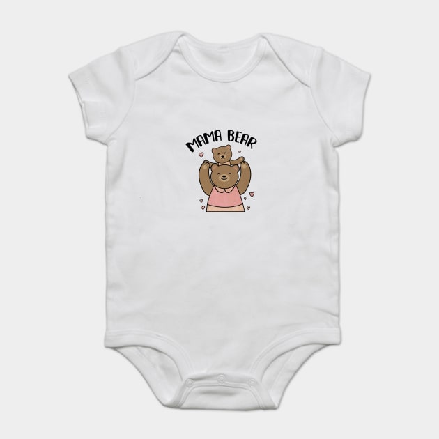 Mama bear with cub, Love Mothers Baby Bodysuit by logiamerch